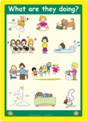 Verbs & Plurals: 'What Are They Doing?' Wall Poster